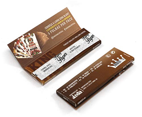 1 caixa - Papel aLeda King Regular Mini 1 1/4 tamanho 44 mm x 20 livretos - Não branqueado