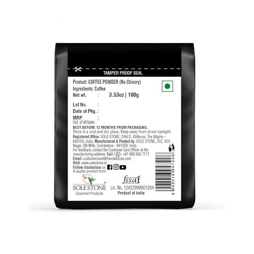 Image of BORN HILL Coffee Powder Bag 100G|Aromatic & Strong Filter Coffee Blend|Perfect For Moka Pots And Coffee Machines|Freshly Roasted & Ground|Medium Roast|0% Chicory