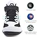 DimaiGlobal Men's Wrestling Shoe Fitness Sneaker Boxing Shoes Zero Drop Sole High Top Fighting Shoes Taekwondo Karate Martial Arts Training Shoes Black/White
