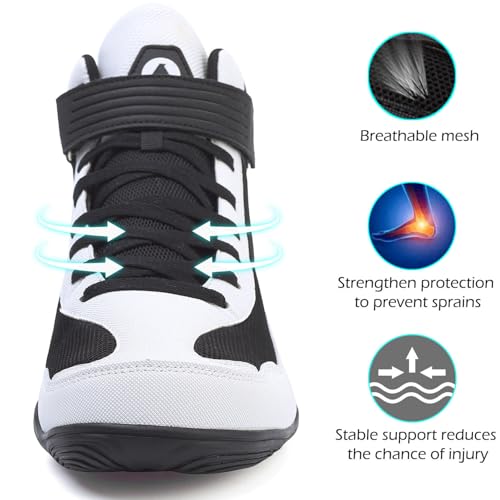 dimaiglobal men39s wrestling shoe fitness sneaker boxing shoes zero drop sole high top fighting shoes taekwondo karate martial arts training shoes