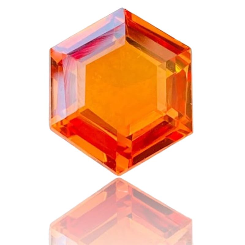 Saphir orange naturel de forme fantaisie 12x12mm pour la création de bagues et colliers uniques