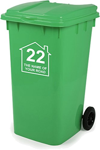 Magnetic Marketing Mülltonnen-Aufkleber D5, personalisierbar mit Adresse, 18 x 18 cm, 3 Stück - Image 5