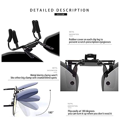 Image of Flip-Up Clip-On Polarized Sunglasses, UV Protection