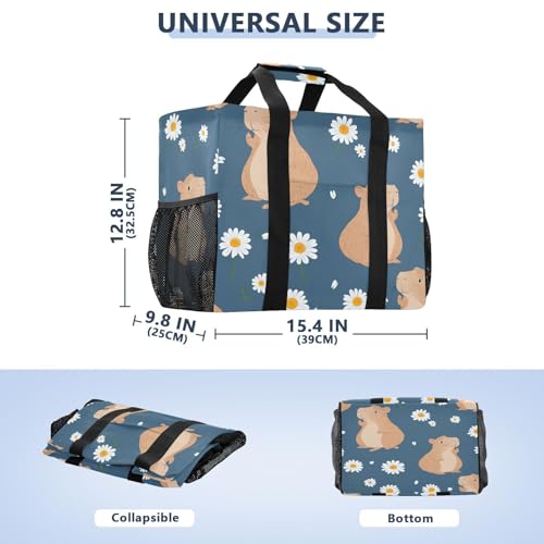 Nander Cute Cartoon Capybara Reusable Grocery Bags,Large Grocery Tote Bag Water Resistant Shopping Bags Foldable Grocery Bag for Clothes,Shoes and Picnic2
