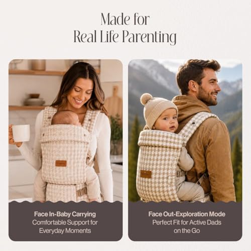 pacofo Baby Carrier - Ergonomic, Cozy and Lightweight Carrier for 7-45lbs, Effortless to Put On, Ideal for Hands-Free Parenting, Enhanced Lumbar Support, Pure Hug for Infant to Toddler,Mobile Holder — view 6