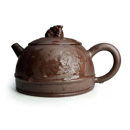 Image of Yixing Clay Teapot 10oz Zisha Tea Pot Chinese Dragon Kungfu Tea Set Kettle (Clay purple 10oz)