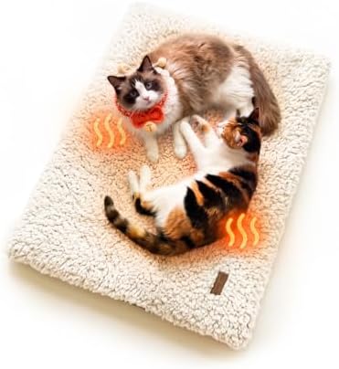 Mora Pets Selbstheizende Katzendecke Selbstwärmend Decke Katze, 74 x 48 cm | Heizdecke für Katze & Hunde Ohne Strom, Wärmedecke Angenehm Geräuschlos, Katzen Decke Flauschig & Rutsc