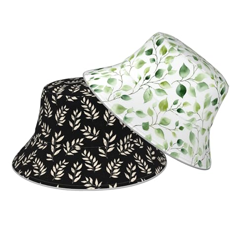 Image of Bucket Hat Double-Side-Wear Reversible Sun Hat Beach Travel Hiking for Women Men