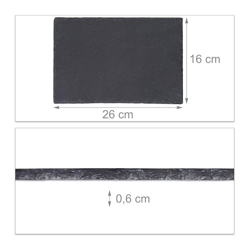 Plat de service rectangulaire en lot de 4 plateaux de présentation noirs 26x16 cm - 5