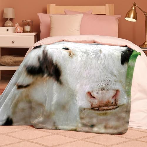 Couverture Polaire Vache Chaude et Douce Microfibre Jeté de Canapé - 8