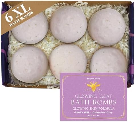 Purple Canyon Glowing Goat Natural Bath Bombs | Skin Moisturizing...