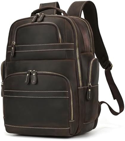 Sac à Dos en Cuir XL pour Homme | Grand Sac à Dos Business pour O...