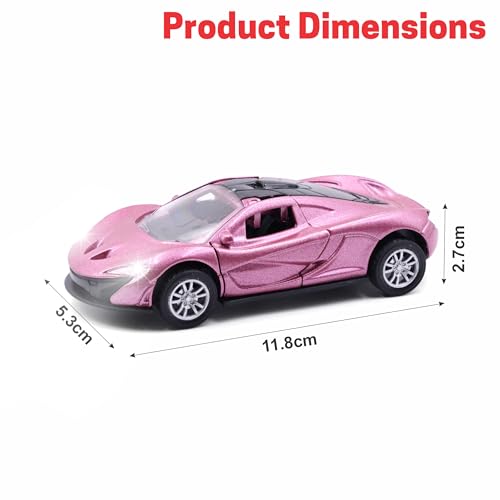 Image of ADITI TOYS Die Cast Car for Kids Alloy Metal Pull Back Car Toy Car Toy Vehicle with Openable Doors & LED Lights Car for Kids Collectible Toy Vehicle Gift for Kids Boys Girls BIS Approved (Pink)