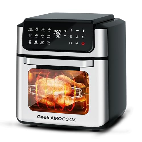 Geek AiroCook Helix 12 Litres Air fryer, 12 Preset Menus, 8-in-1 ...
