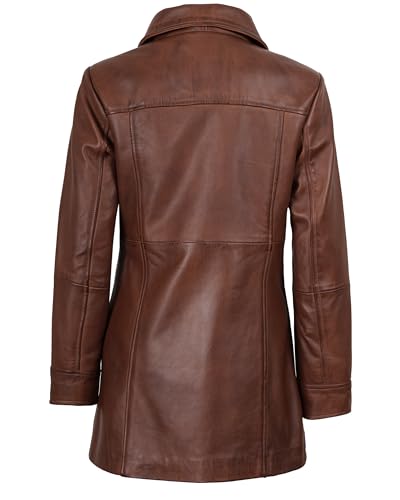 Decrum Leather Coats for Women - Carcoat Style Winter Fashion Womens Long Leather Jackets4