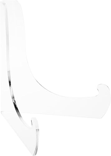 Miniatura 7 de Plymor Caballete de ángulo de acrílico transparente de 60 grados con repisas de soporte profundo, 4.5 pulgadas de alto x 4.5 pulgadas de ancho x 3.5