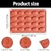 Fchil Silicone Madeleine Baking Mold, 20-Cavity Nonstick Shell Shaped Pan for Cake, Chocolate, Candy, Terracotta, 11.8 x 7.6 in