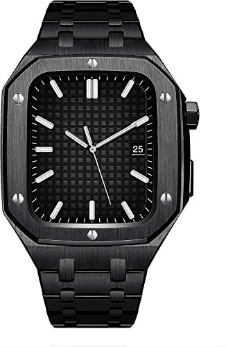Bracelet Apple Watch acier inoxydable avec boîtier montre métal noble iWatch 45 mm 44 mm