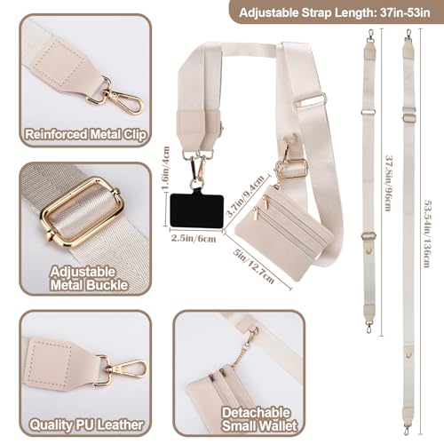 Image of XANGNIER Clip and Go Strap for Phone with Wallet Crossbody, Phone Strap with Zippered Wallet, Adjustable Anti Theft Cellphone Lanyard for Women, Cellphone Chain Accessories,Multicolor 12