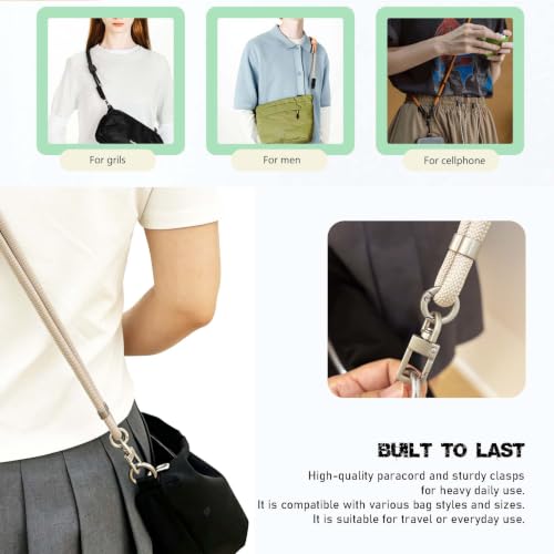 Image of Bag Strap Crossbody Adjustable Shoulder Bag Strap Replacement Paracord Straps for Canvas /Sport Bag for Outdoor