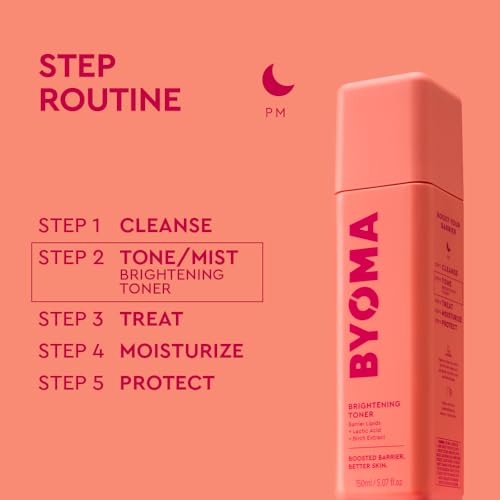 Image of BYOMA Brightening Toner - Gently Exfoliating & Hydrating Facial Treatment with Lipids & Lactic Acid - Alcohol-Free for Barrier Repair - 5.07 Fl. Oz