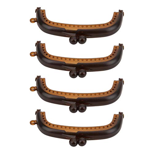 Jeanoko Accessoires de Sac Faits à la Main élégant Unique Arc Bouche Or Sac à Main Cadre Durable Robuste pour Femmes Filles Sac décor Portefeuille Sac à Dos(Coffee)