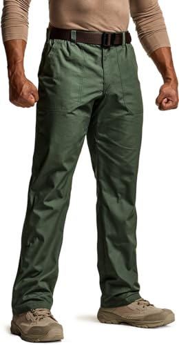 Image of CQR Men's Quick Dry Work Pants, Water Resistant Outdoor Tactical Pants, Lightweight Stretch Cargo Hiking Pants