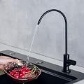 Hyvesan Black Water Filter Faucet, Non Air Gap RO Faucet Stainless Steel for Reverse Osmosis System Easy to Install