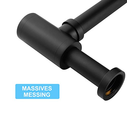 Raumsparsiphon Keymark Design Siphon in Schwarz Matt und Messing