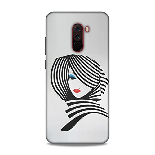 Image of Printed Mobile Back Hard Case Cover for Xiaomi Poco F1 | Girl, Cute Girl, Eye Lashes, Scarf, Lipstick-2197