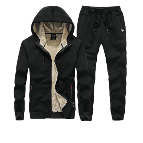 Ensemble de survêtement homme en polaire Sherpa et pantalon épais chaud