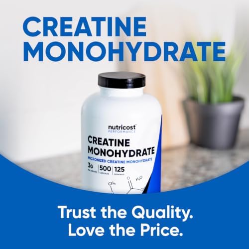 Nutricost 미립자 크레아틴 모노하이드레이트 (3,000mg) 500캡슐 — 사진 5