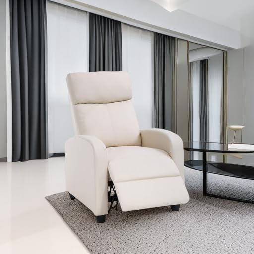 Sillón Reclinable Lounge Tela Beige miniatura 6