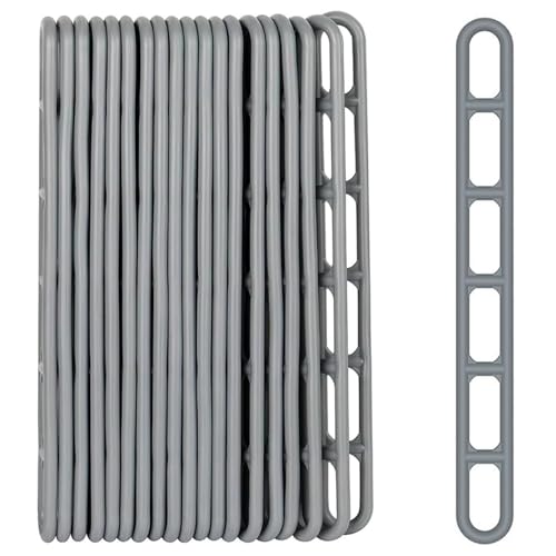 Abspannelement aus Kunststoff, 20 Stück Abspannelement, 6 Loch Seilspanner Camping Abspannleiter, für Zelte Markisen Vordächer, Grau