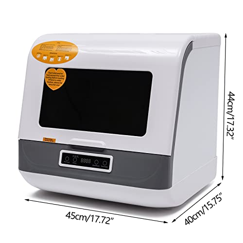 Portable Dishwasher with Large Capacity,Air Dry Function,3 Washing Programs,8L Built-in Water Tank,17.72x15.75x17.32in,for Cleaning Tablewares Foods Baby's Bottle in Apartments