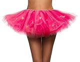 Simplicity Women LED Light Up Tutu Skirt for Party Costume Night Club Sexy Women Tutu Boutique Ballerina Skirt,Dark Pink
