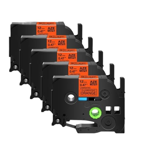 10PCS 5PCS 12mm���x���e�[�vTZ TZE-231 TZE-241 PT-H110���x���v�����^�[�p�̃��~�l�[�g�e�[�v(Fluo Black on Orange)