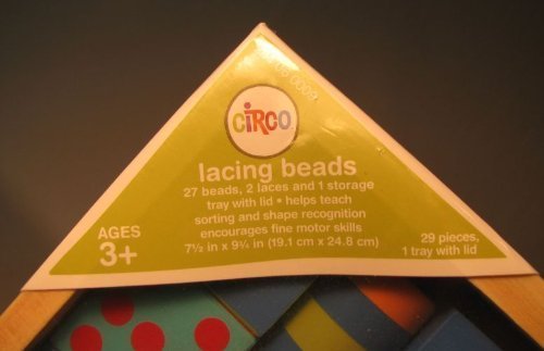 Circo - 27 Colorful Wood Lacing Beads + Storage Tray By Circo Baby #TOP1