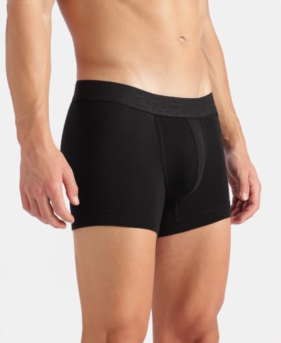 Image of Jockey US60 Men Super Combed Cotton Elastane Stretch Solid Trunk with Ultrasoft Waistband (Pack of 2)