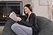 Chill Sack Bean Bag Chair - 5' Giant Memory Foam Lounge Chair with Soft Microfiber Cover – Cozy Furniture for Living Room, Dorm, & Kids' Rooms – Comfortable 5 Ft, Microsuede Lounge Sofa, Charcoal