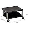 Luxor WT16-N 16H AV Cart - Two Shelves - Nickel Legs, Multipurpose Storage for Video Projector, TV, Laptop, Computer, Printer Stand, 24W x 18D x 16H