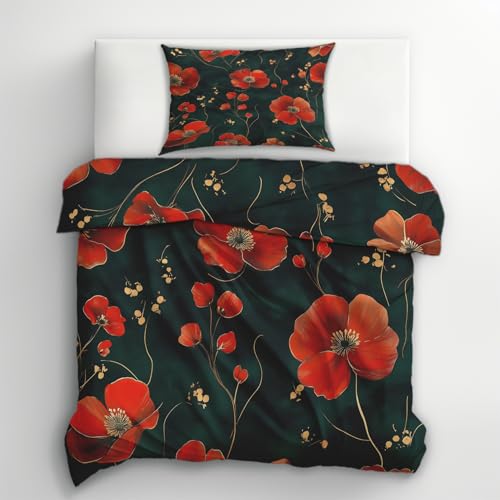 Linge de lit 2 personnes en microfibre imprimée avec fermeture éclair