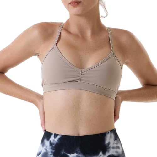 Image of AUROLA Mercury Workout Sports Bras Women Athletic Removable Padded Backless Strapy Minimal Crop Top
