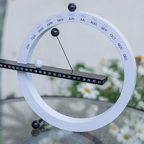 Exceart Calendrier perpétuel magnétique - Calendrier de table - Interrupteur manuel - Semaine jour et mois - Décoration - Cadeau pour la maison, la chambre ou le bureau - Blanc et noir – vue 3