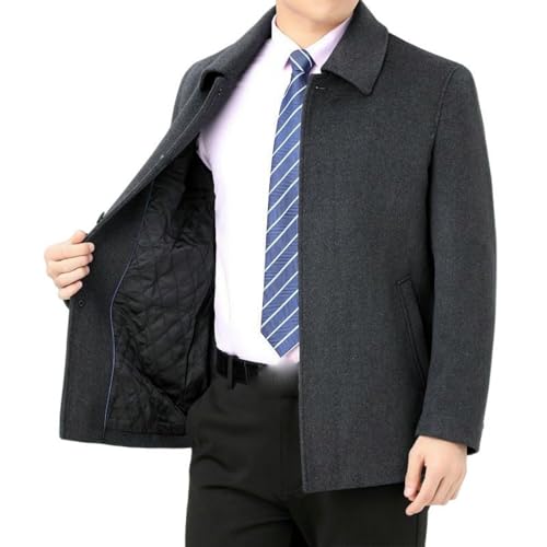 Manteau en laine cachemire double face homme hiver chaud rembourré veste mi-longue chic