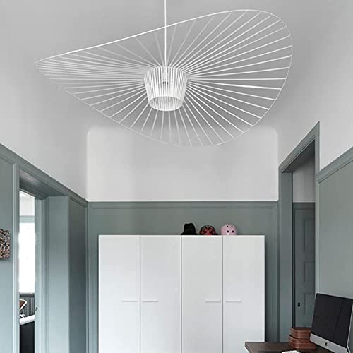 E27 Lámpara Colgante Salón/Retro Lámpara Colgante Lámpara Colgante Creativa Lámpara Colgante de Altura Ajustable, para la Cocina o Colgada sobre la Mesa de Comedor, Sombrero de Fibra Cover