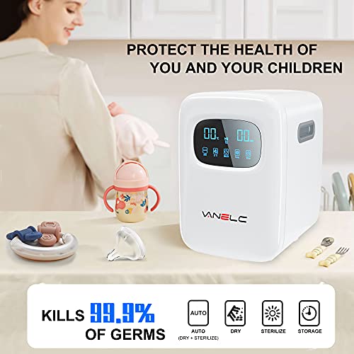 Baby Bottle Sterilizer And Dryer, 18L Uv Light Sanitizer Box Kills Up To 99.9% Of Bacteria & Viruses, Clinically Proven 360 Degree Sterilizer For Newborn Feeding Bottles, Home Disinfection, Bpa-Free #TOP1