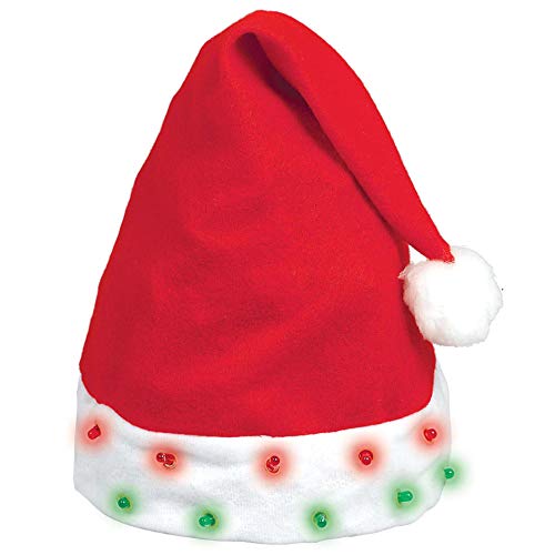 Amscan 392071 Flashing Light Led Bulb Santa Christmas Hat