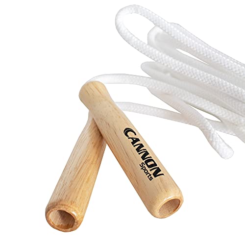 Cannon-Sports-White-Jump-Ropes-with-Wooden-Handles-Braided-Polyester-for-Fitness-Exercise-Home-Gym