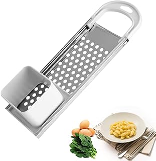Stainless Steel Spaetzle Maker, Spider Strainer Skimmer Spoon Pasta Strainer Homemade Noodle Dumpling Making Tool Spaetzle Maker with Rubber Handle for Pasta, Rice, or Potatoes